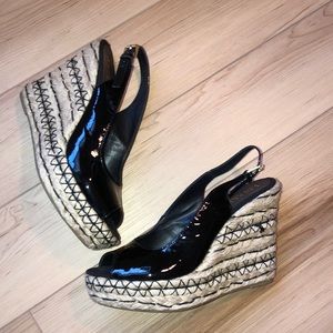 Ralph Lauren Talya Wedge Sandals  Patent Leather